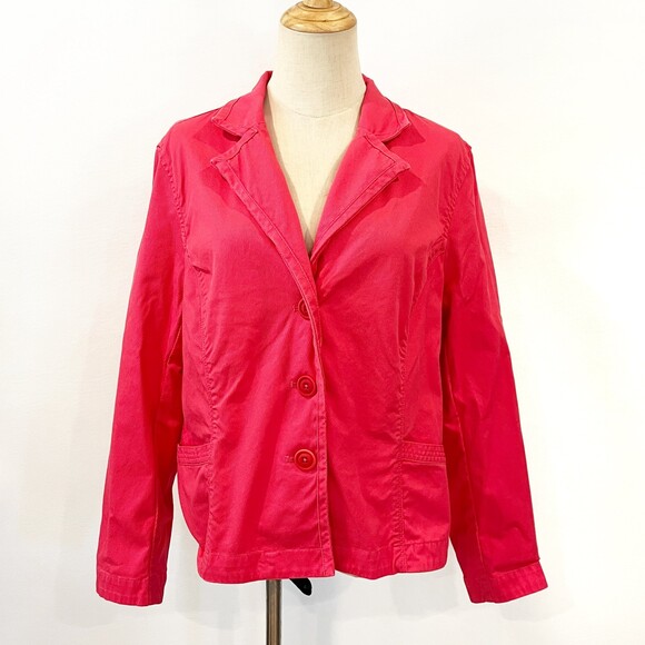 LL Bean Pink Blazer Low Pile Corduroy 14P Office Workwear Jacket Petite - Picture 2 of 7